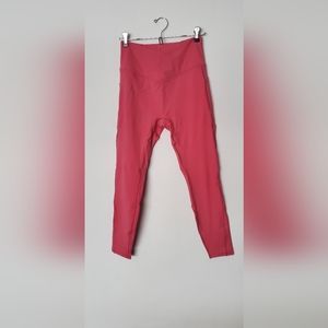 Patitoff Pet Hair Resistant High Waisted Crossover Plain Leggings - Desert Rose